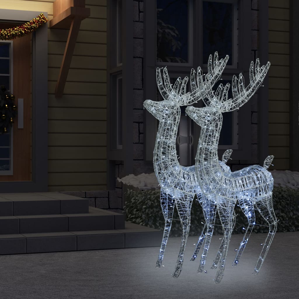 vidaXL XXL Akrylové vianočné soby 250 LED 2 ks 180 cm studené biele