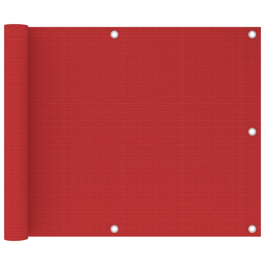 vidaXL Balkónová markíza, červená 75x600 cm, HDPE