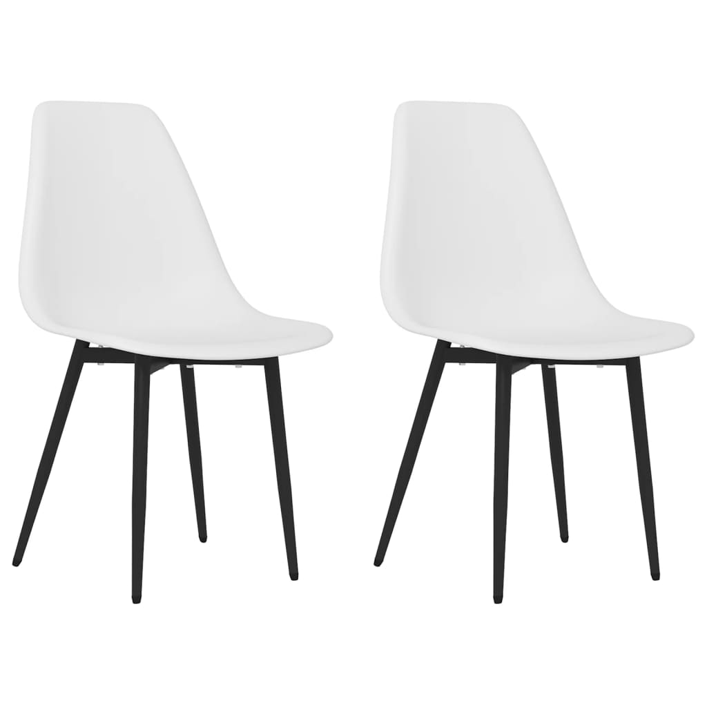 vidaXL Jedálenské stoličky 2 ks, biele, PP