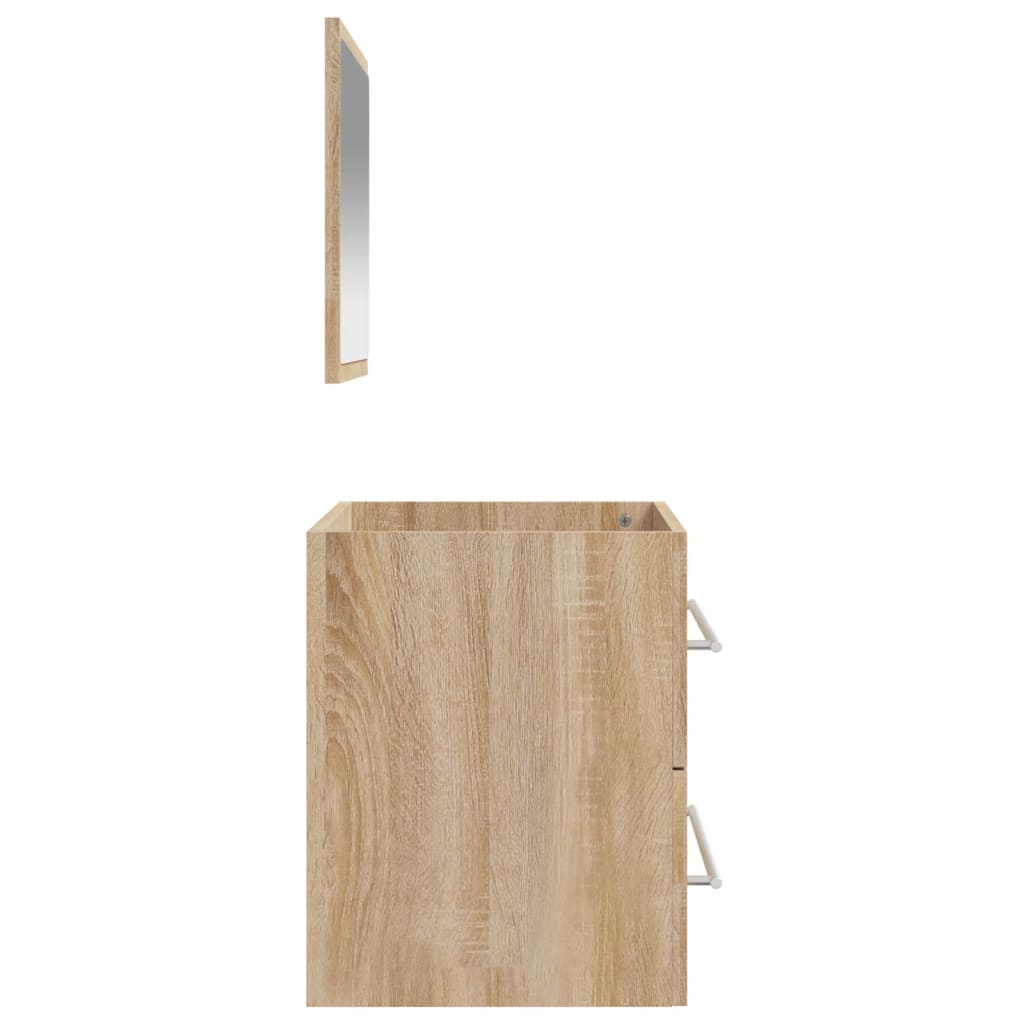 vidXL Kúpeľňová skrinka so zrkadlom dub sonoma kompozitné drevo