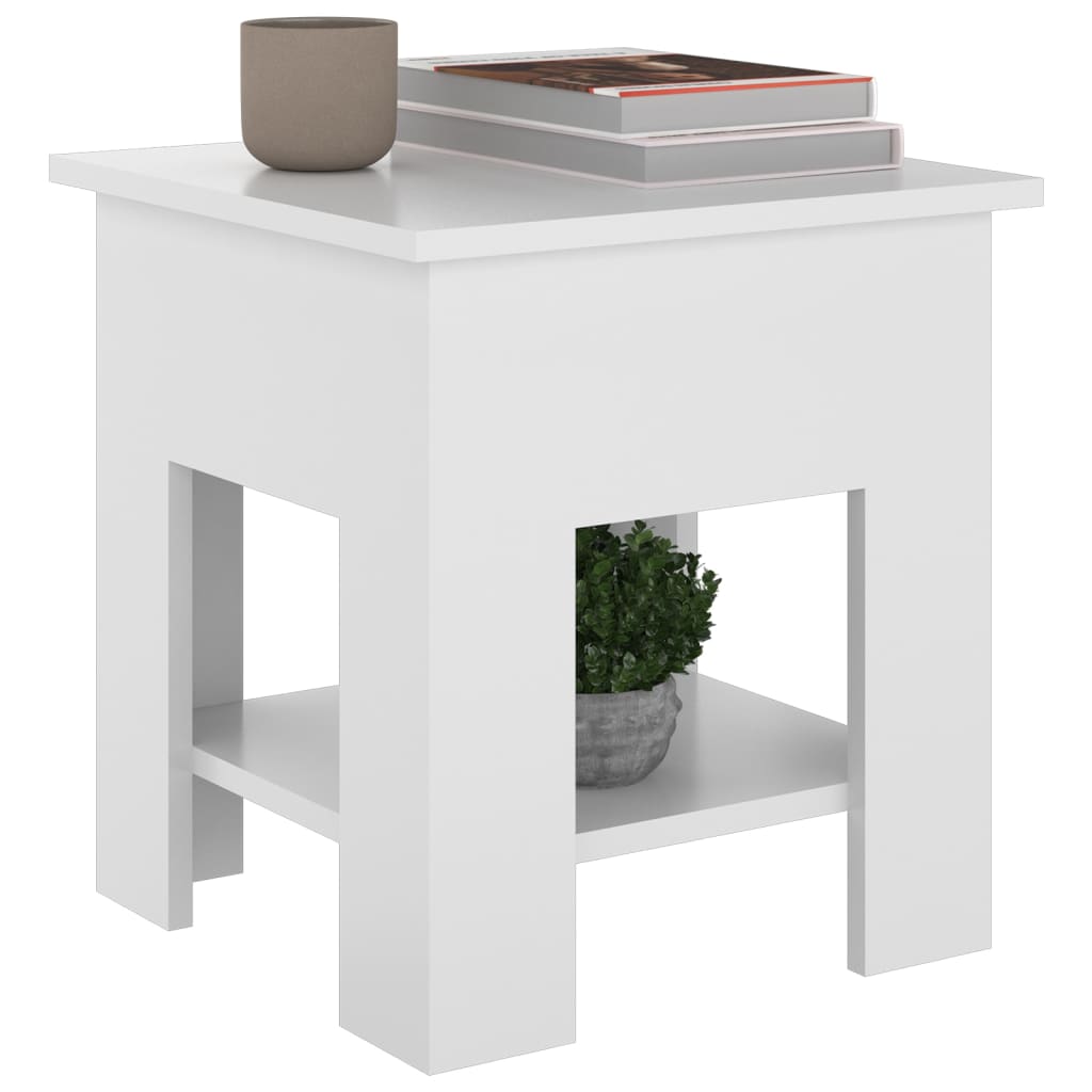 vidaXL Konferenčný stolík lesklý biely 40x40x42 cm kompozitné drevo
