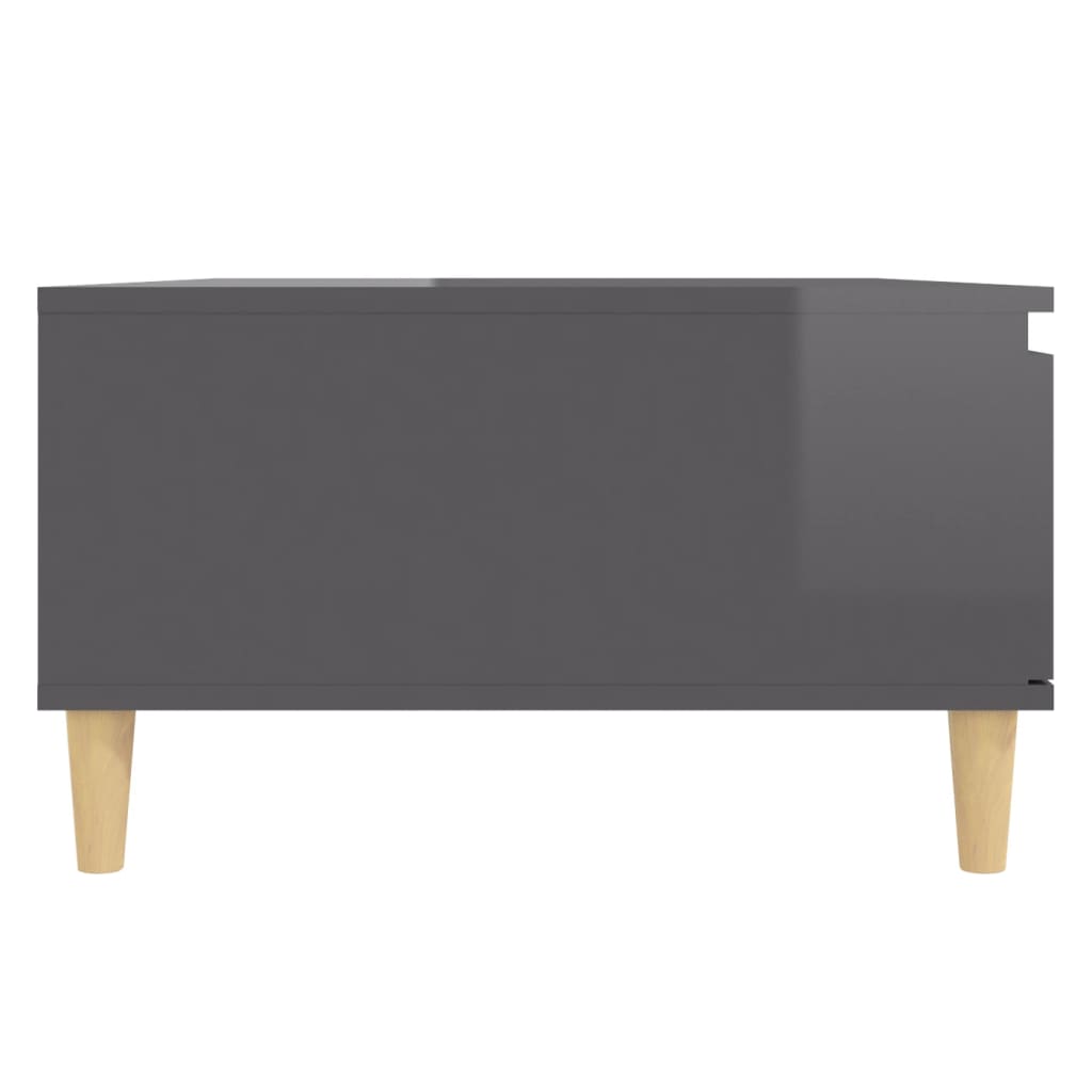 vidaXL Konferenčný stolík lesklý sivý 90x60x35 cm drevotrieska