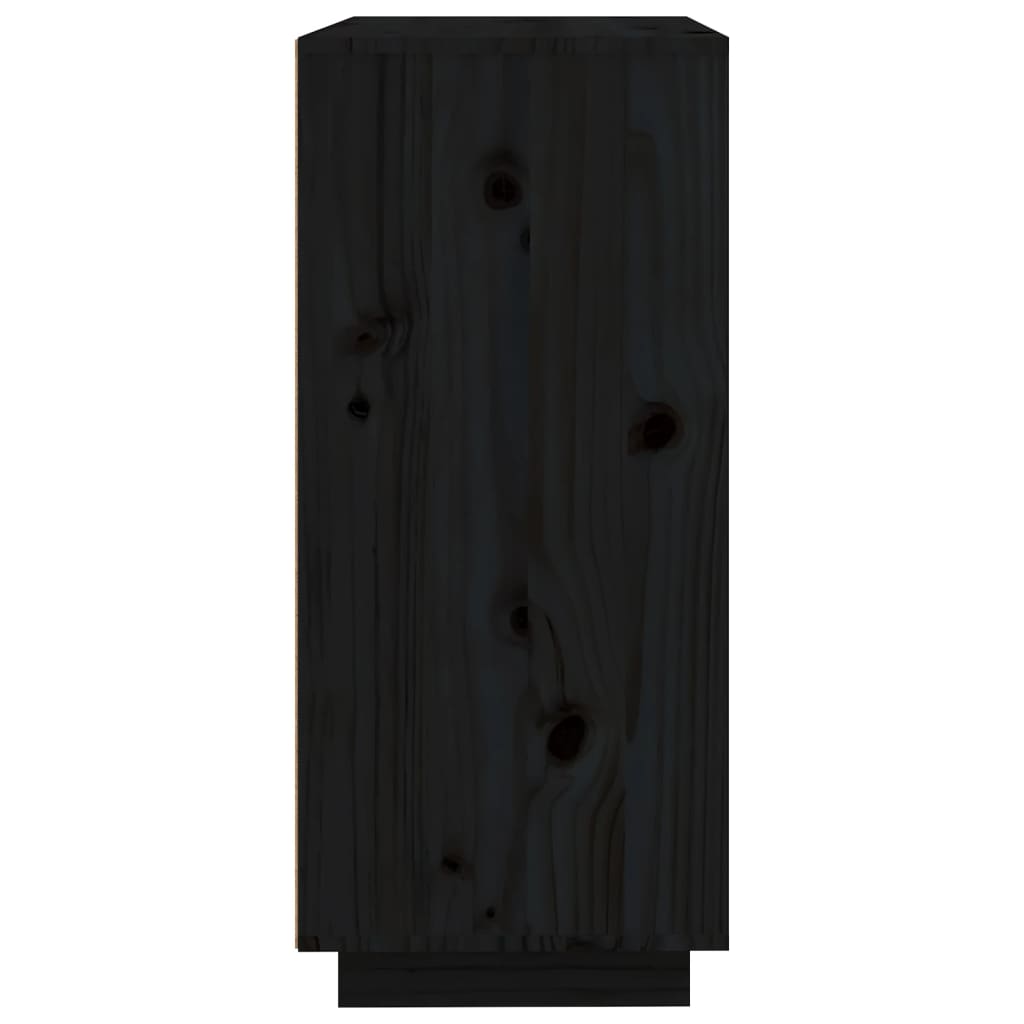 vidaXL Komoda čierna 60x35x80 cm borovicový masív
