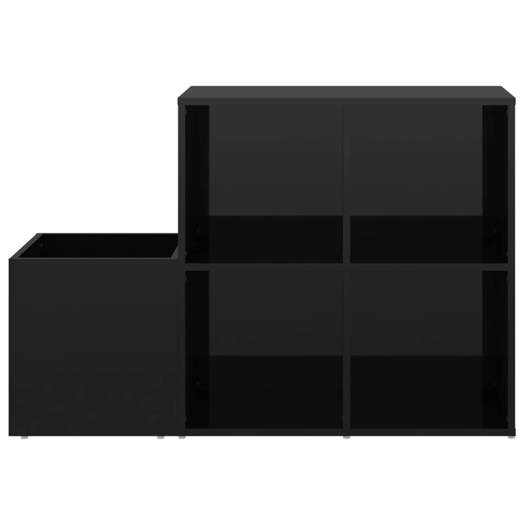 vidaXL Skrinka na topánky lesklá čierna 105x35,5x70cm kompozitné drevo