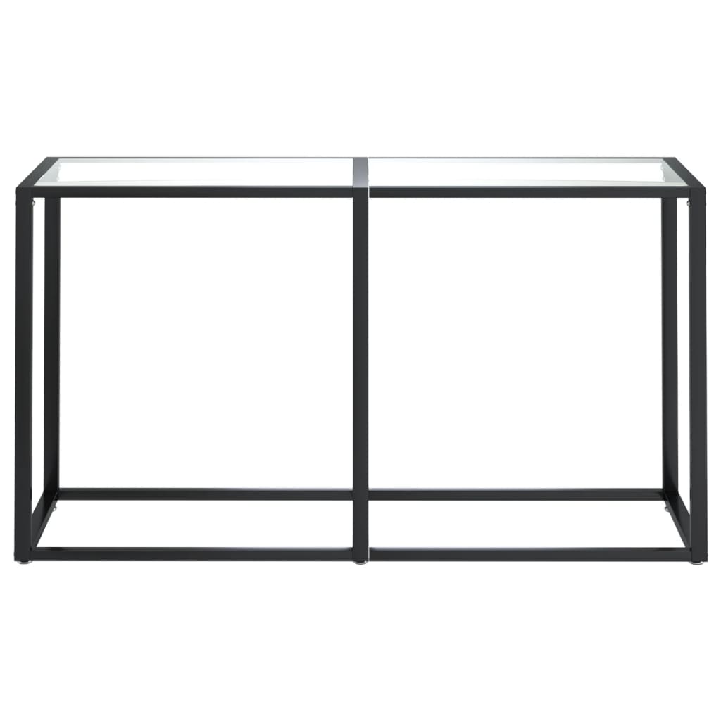 vidaXL Konzolový stolík priehľadný 140x35x75,5 cm tvrdené sklo
