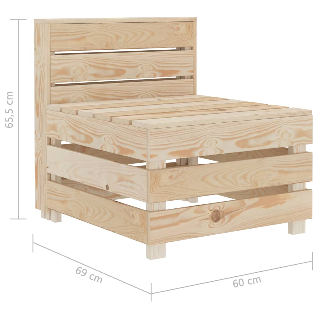 vidaXL 7-dielna záhradná sedacia súprava, palety, drevo