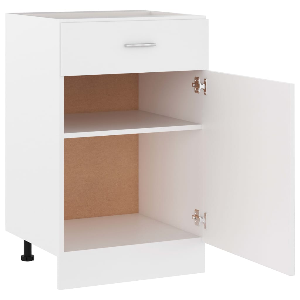 vidaXL Spodná skrinka+zásuvka, biela 50x46x81,5 cm, kompozitné drevo