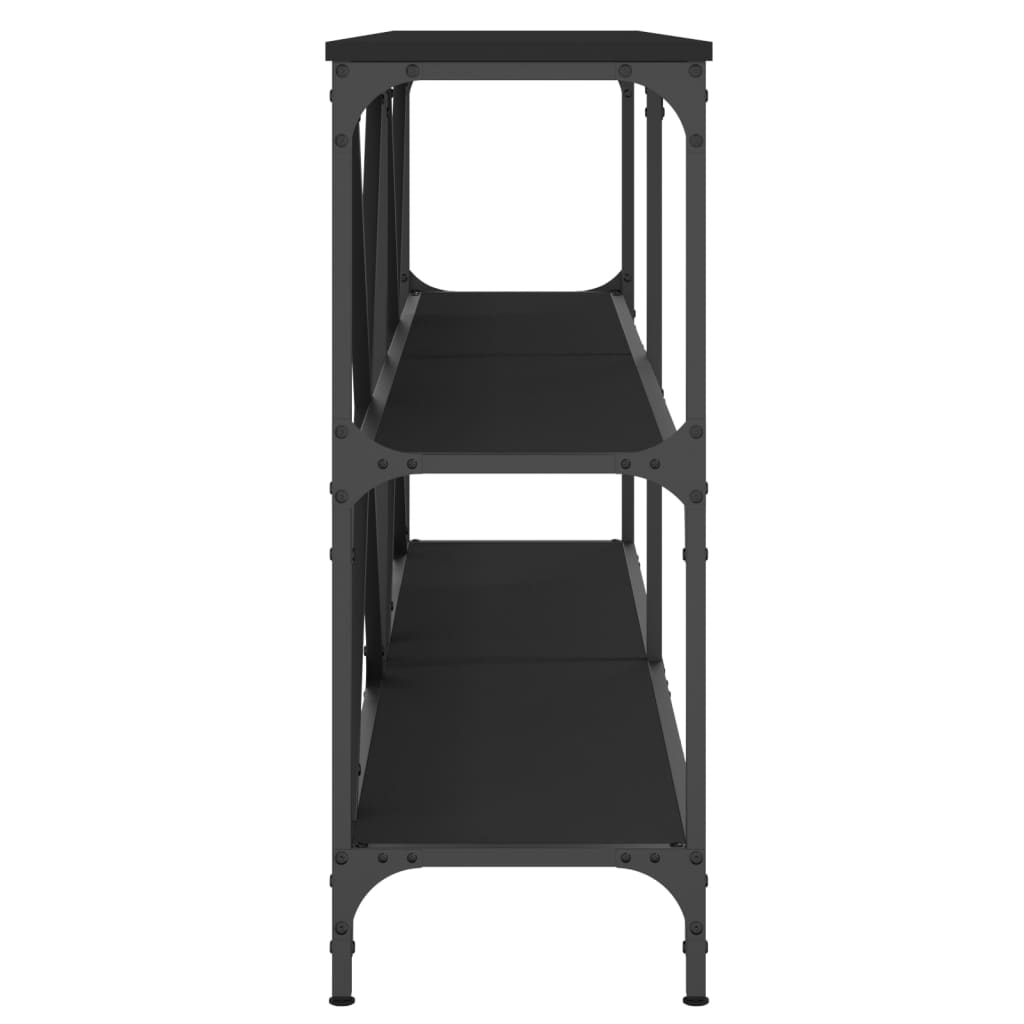 vidaXL Konzolový stolík čierny 160x30x75 cm kompozitné drevo a železo