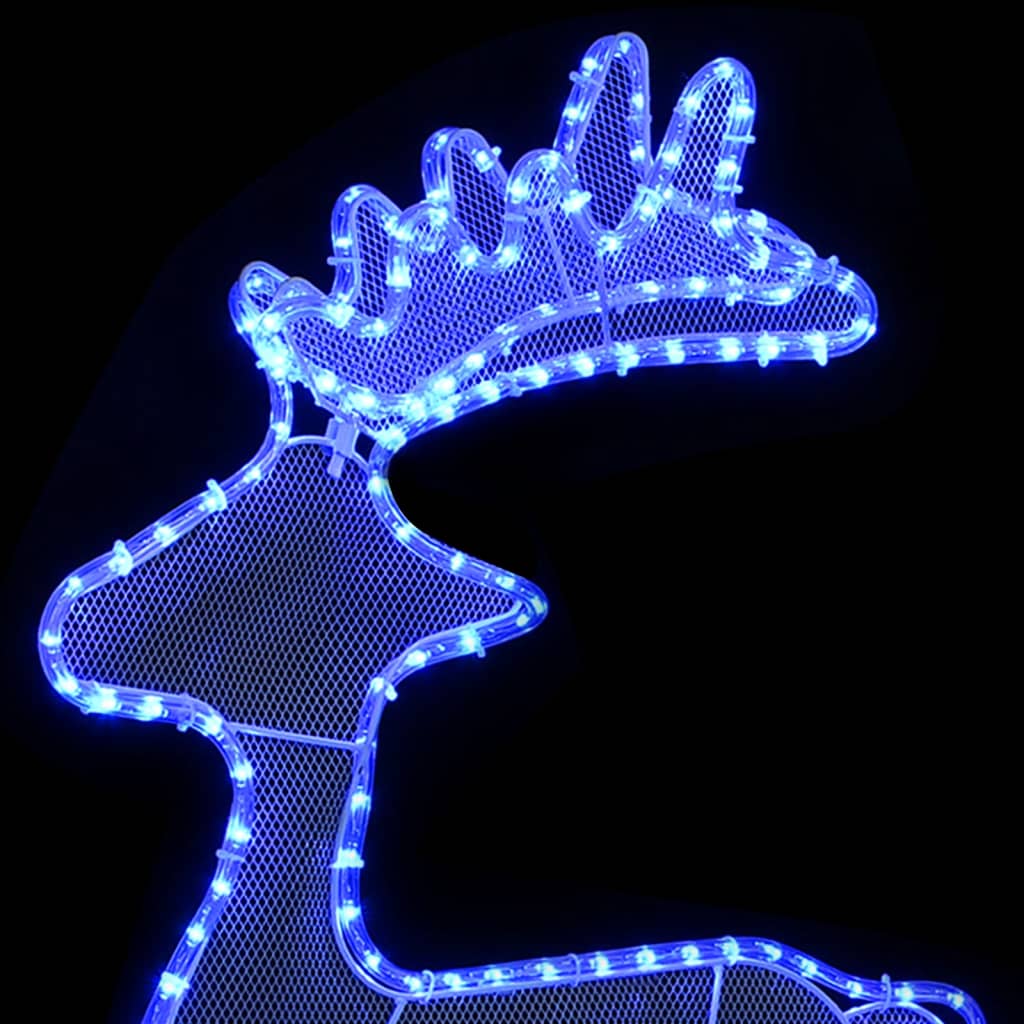 vidaXL Vianočná sieťovinová dekorácia so sobom 306 LED 60x24x89 cm