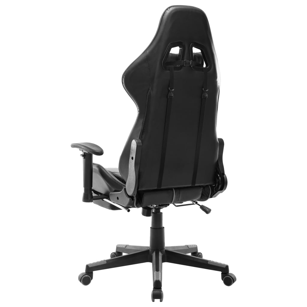 vidaXL Herná stolička s opierkou na nohy čierno-sivá umelá koža