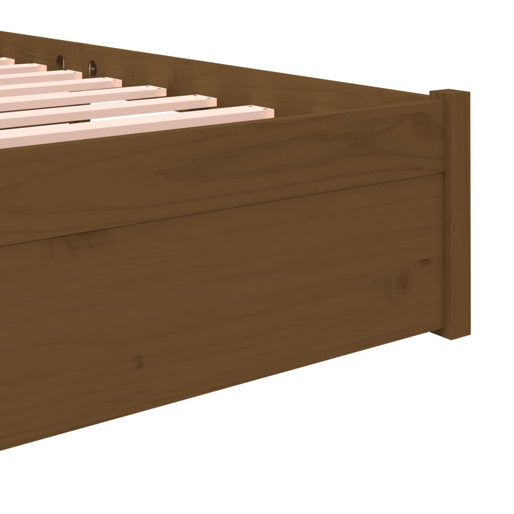 vidaXL Posteľný rám medovohnedý masívne drevo 140x190 cm