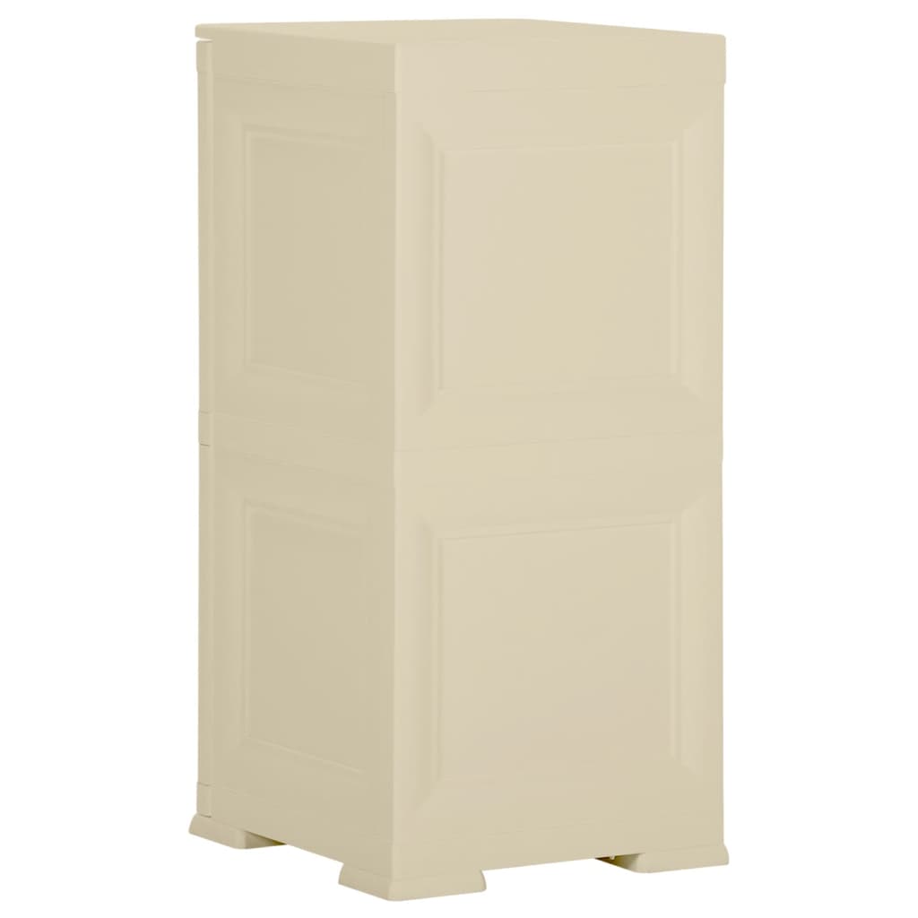 vidaXL Plastová skrinka 40x43x85,5 cm, drevený dizajn, angorská biela