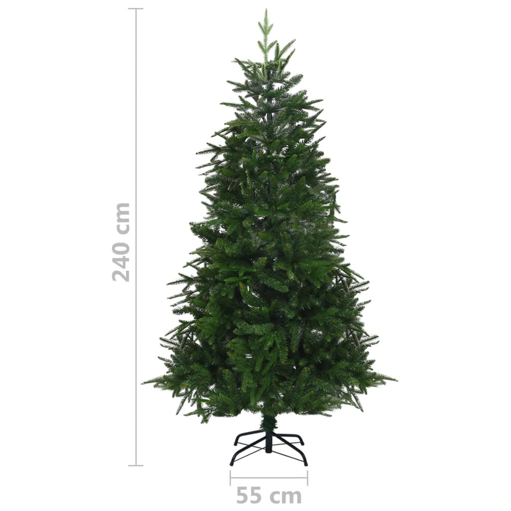 vidaXL Umelý vianočný stromček s LED a sadou gúľ, zelený 240cm PVC+PE