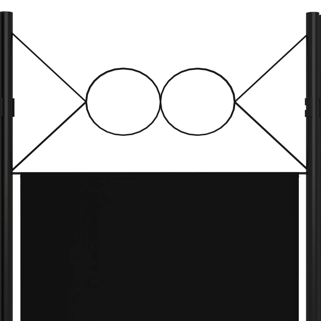 vidaXL Paraván s 3 panelmi, čierny 120x180 cm