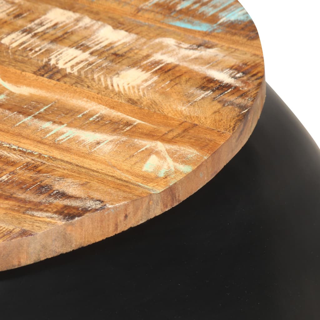 vidaXL Konferenčný stolík čierny 68x68x30 cm masívne recyklované drevo
