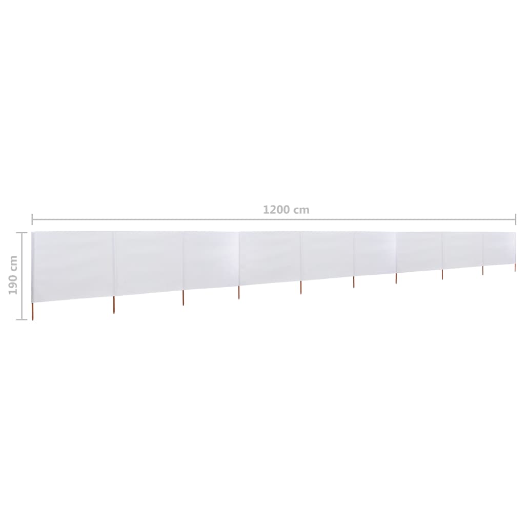vidaXL 9-panelová zábrana proti vetru látková 1200x160 cm piesková a biela