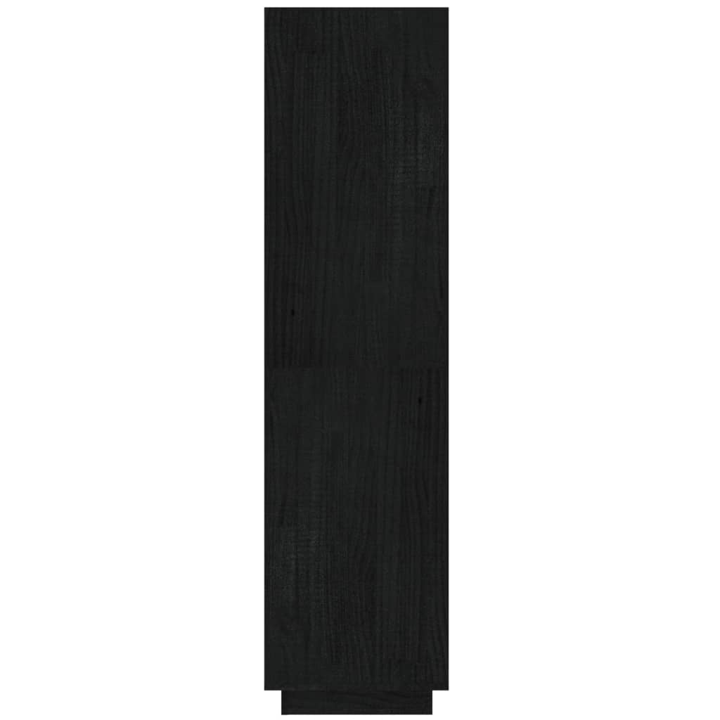 vidaXL Knižnica/deliaca stena čierna 40x35x135 cm masívna borovica