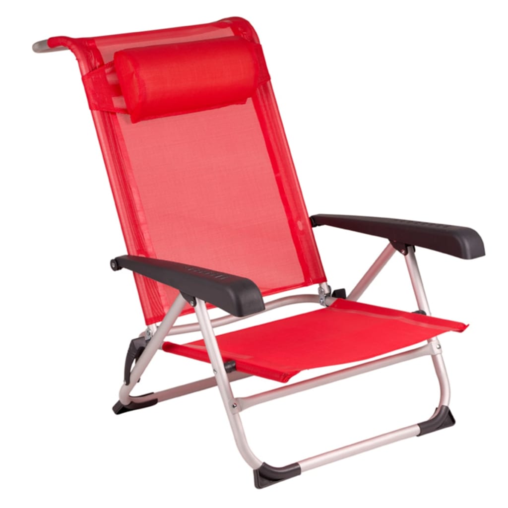 Bo-Camp Hliníková plážová stolička, červená, 1204793