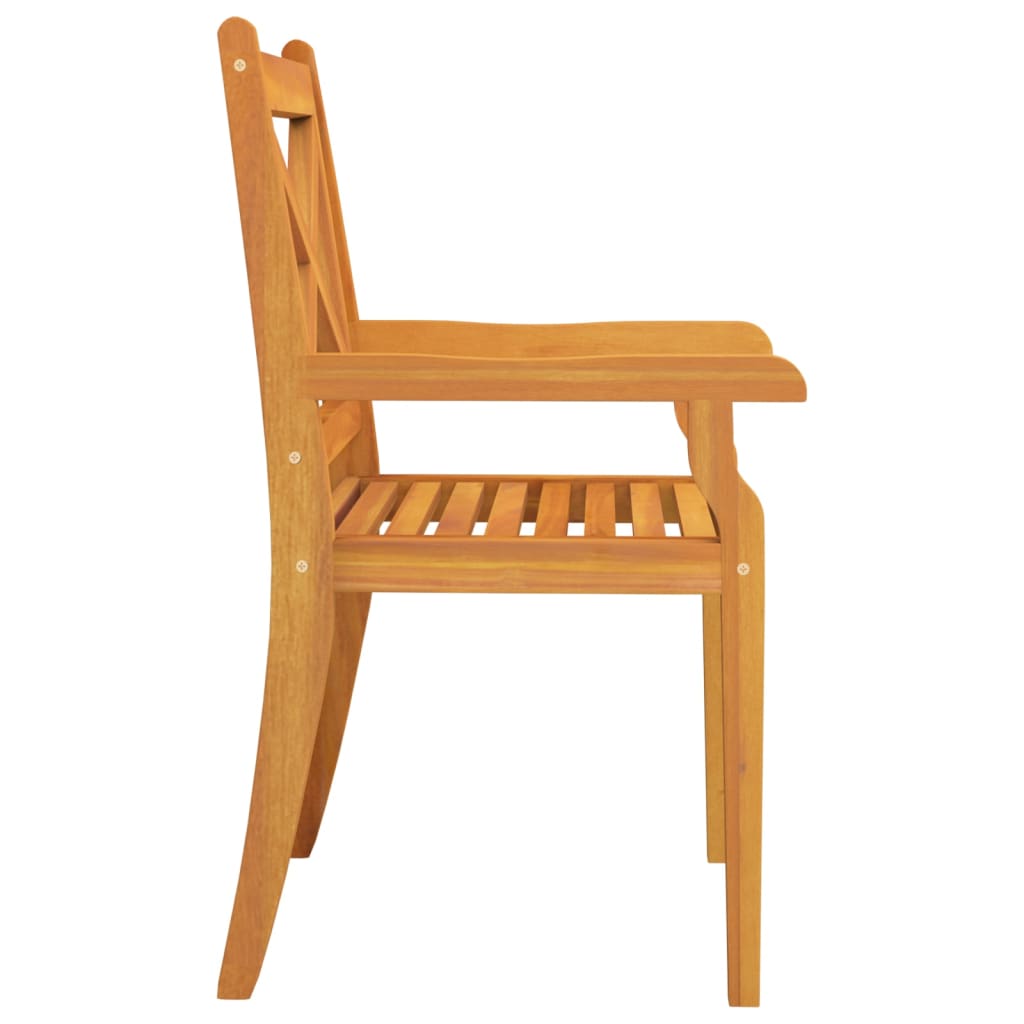vidaXL Vonkajšie jedálenské stoličky 3 ks masívne akáciové drevo