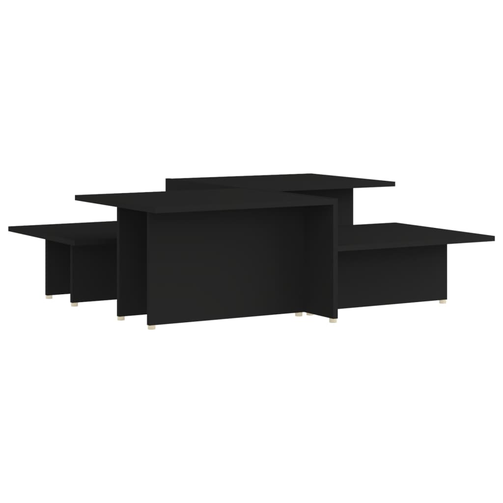 vidaXL Konferenčné stolíky 2ks, čierne 111,5x50x33cm, kompozitné drevo