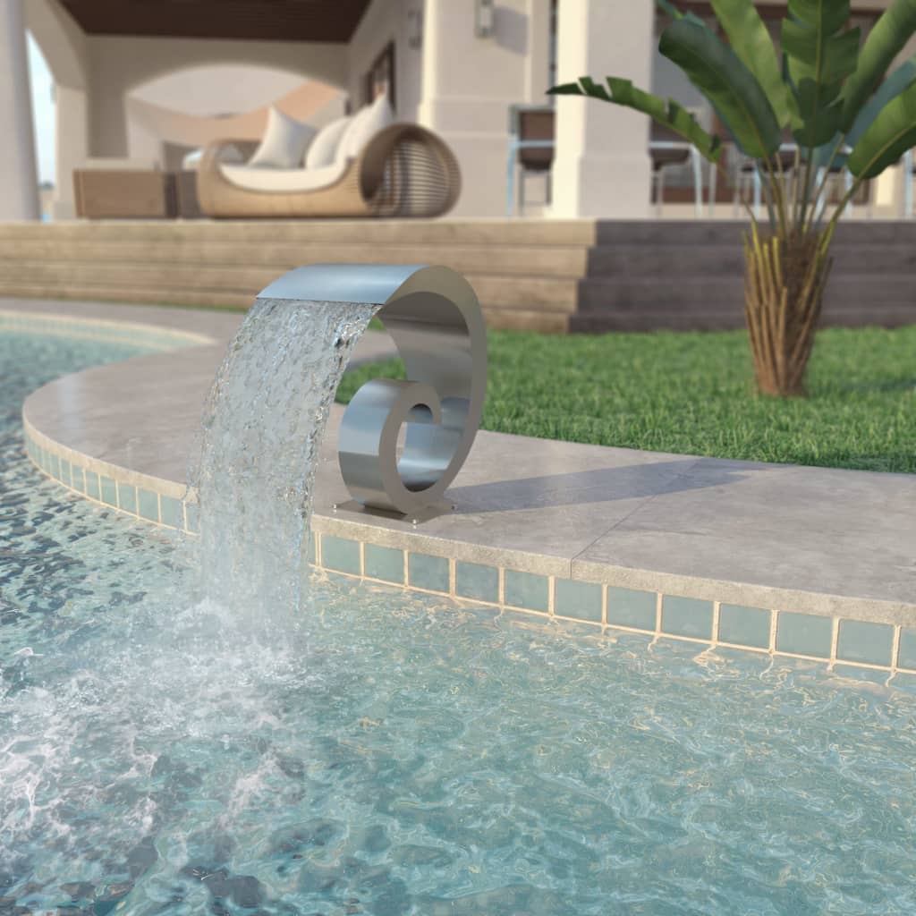 vidaXL Bazénová fontána, nehrdzavejúca oceľ 50x30x53 cm, strieborná