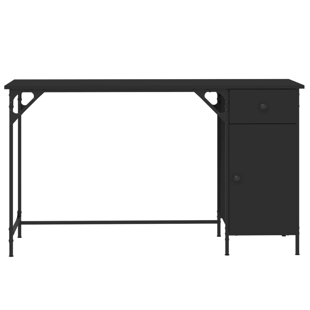 vidaXL Počítačový stôl čierny 131x48x75 cm kompozitné drevo