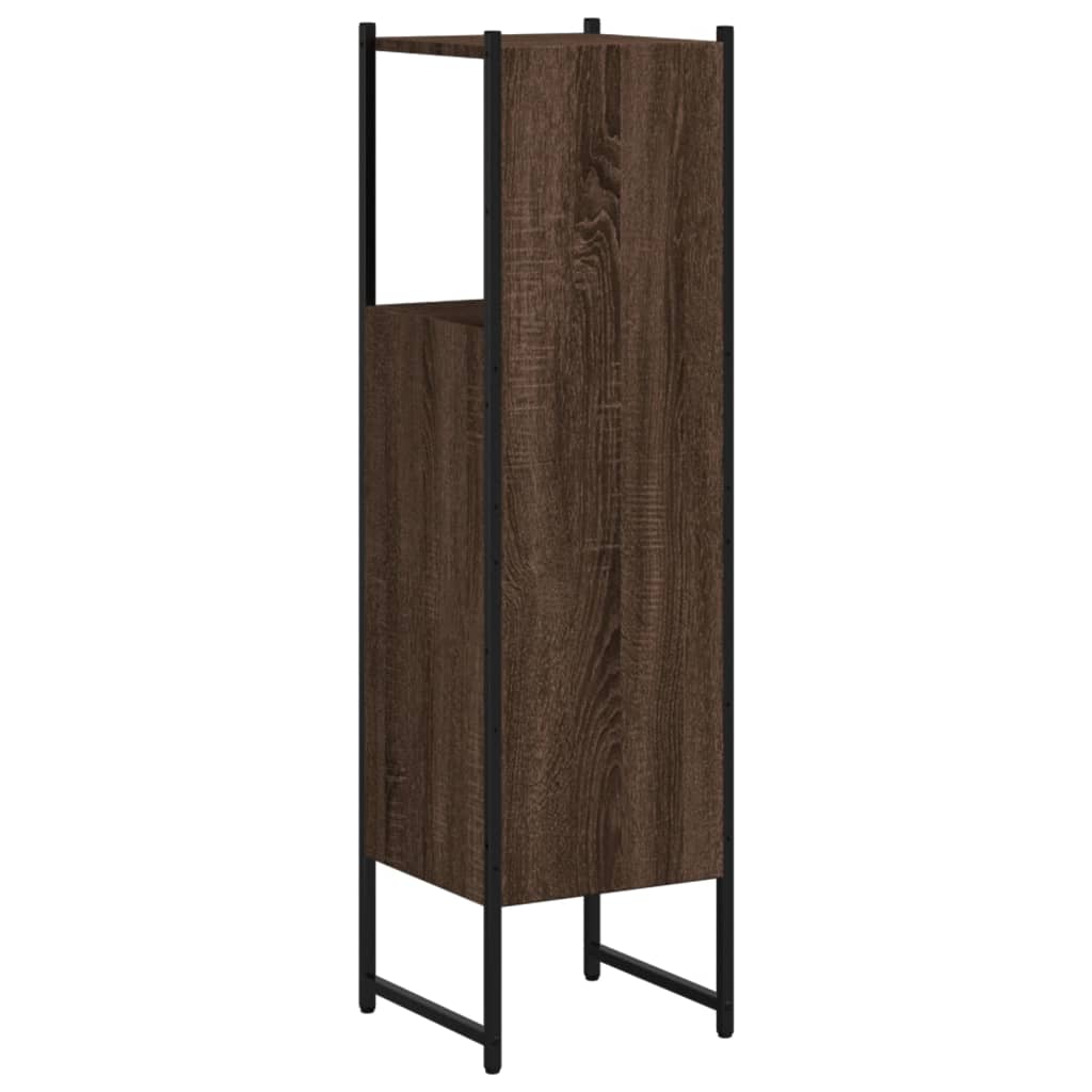 vidaXL Kúpeľňová skrinka, hnedý dub 33x33x120,5 cm, kompozitné drevo