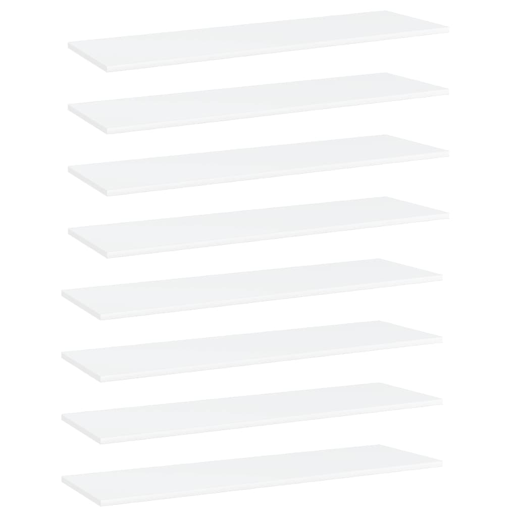 vidaXL Prídavné police 8 ks, biele 100x30x1,5 cm, drevotrieska