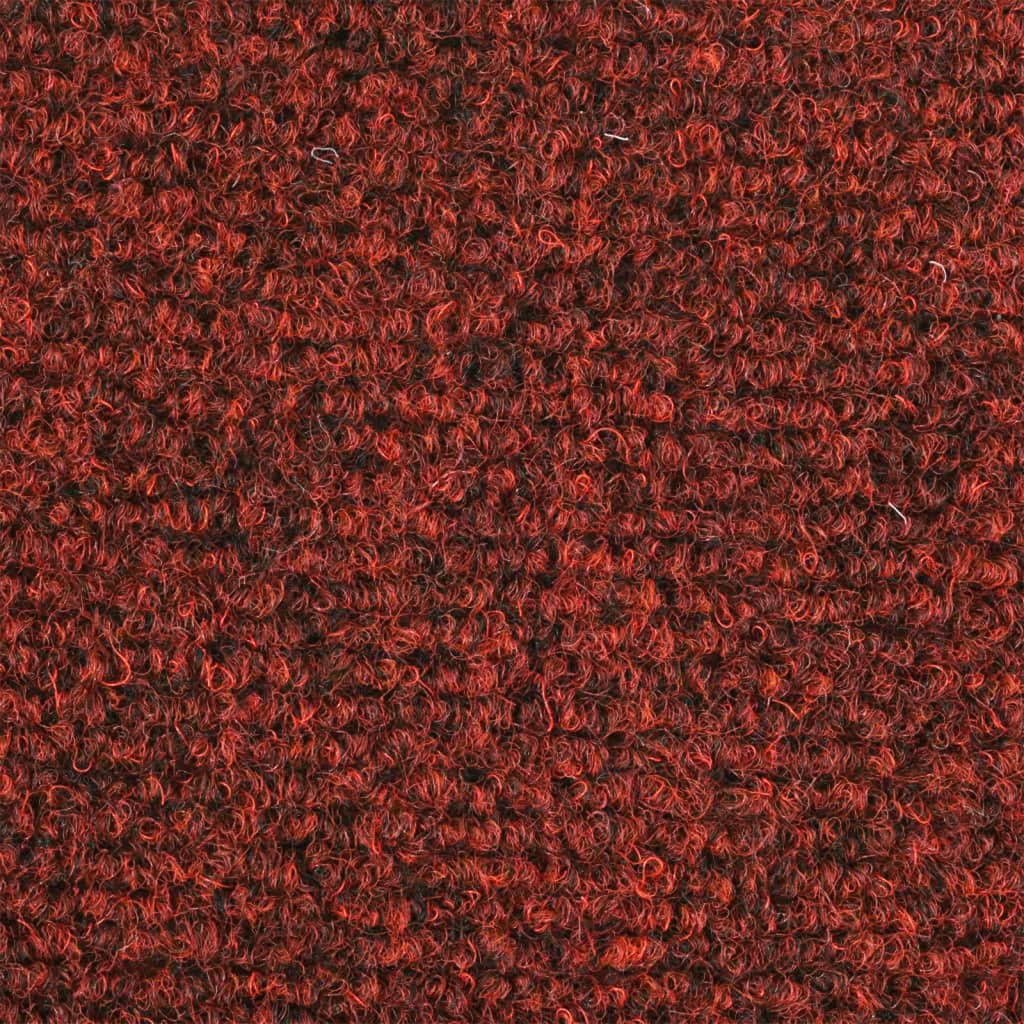 vidaXL Samolepiace nášľapy na schody, 15 ks, kobercové, 65x21x4cm, červené