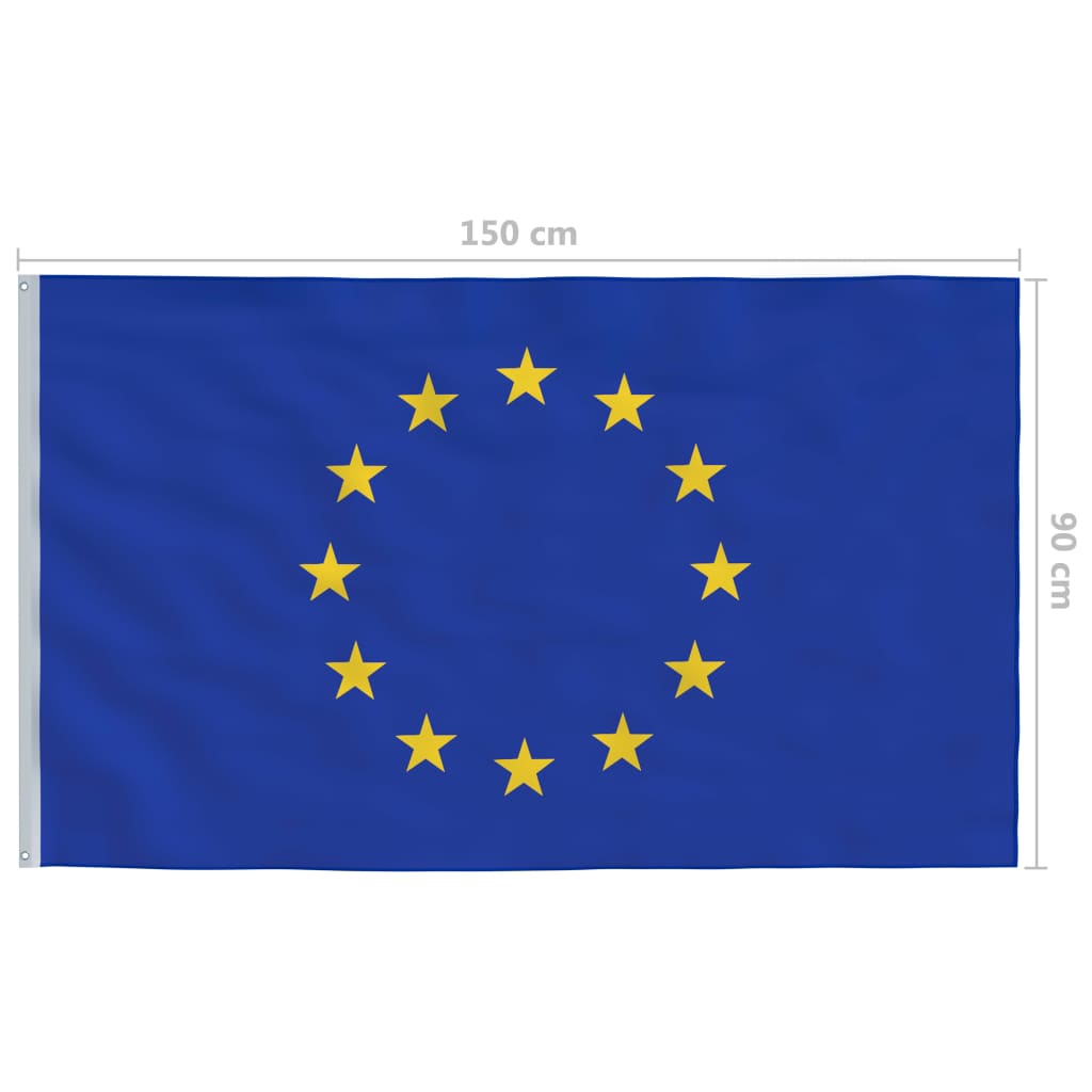 vidaXL Európska vlajka a stĺp 4 m hliníková