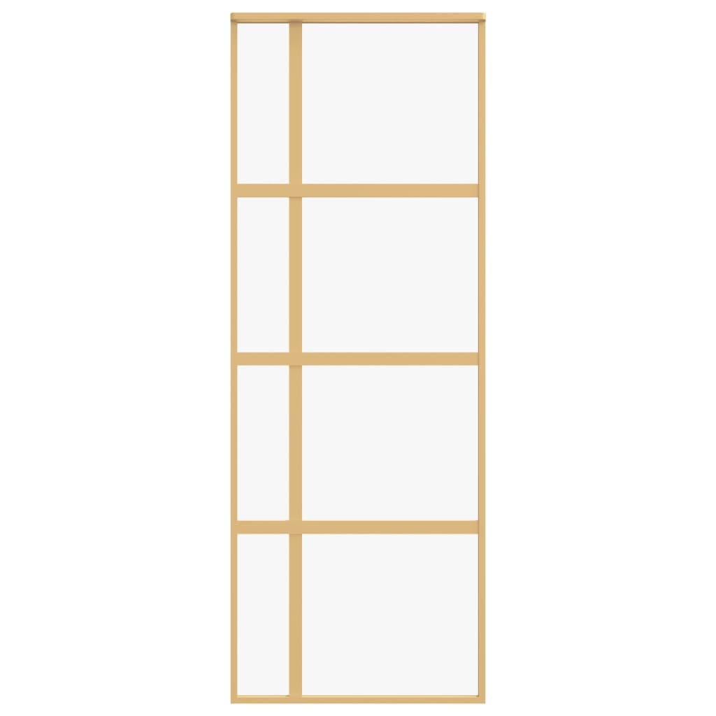 vidaXL Posuvné dvere zlaté 76x205 cm číre ESG sklo a hliník