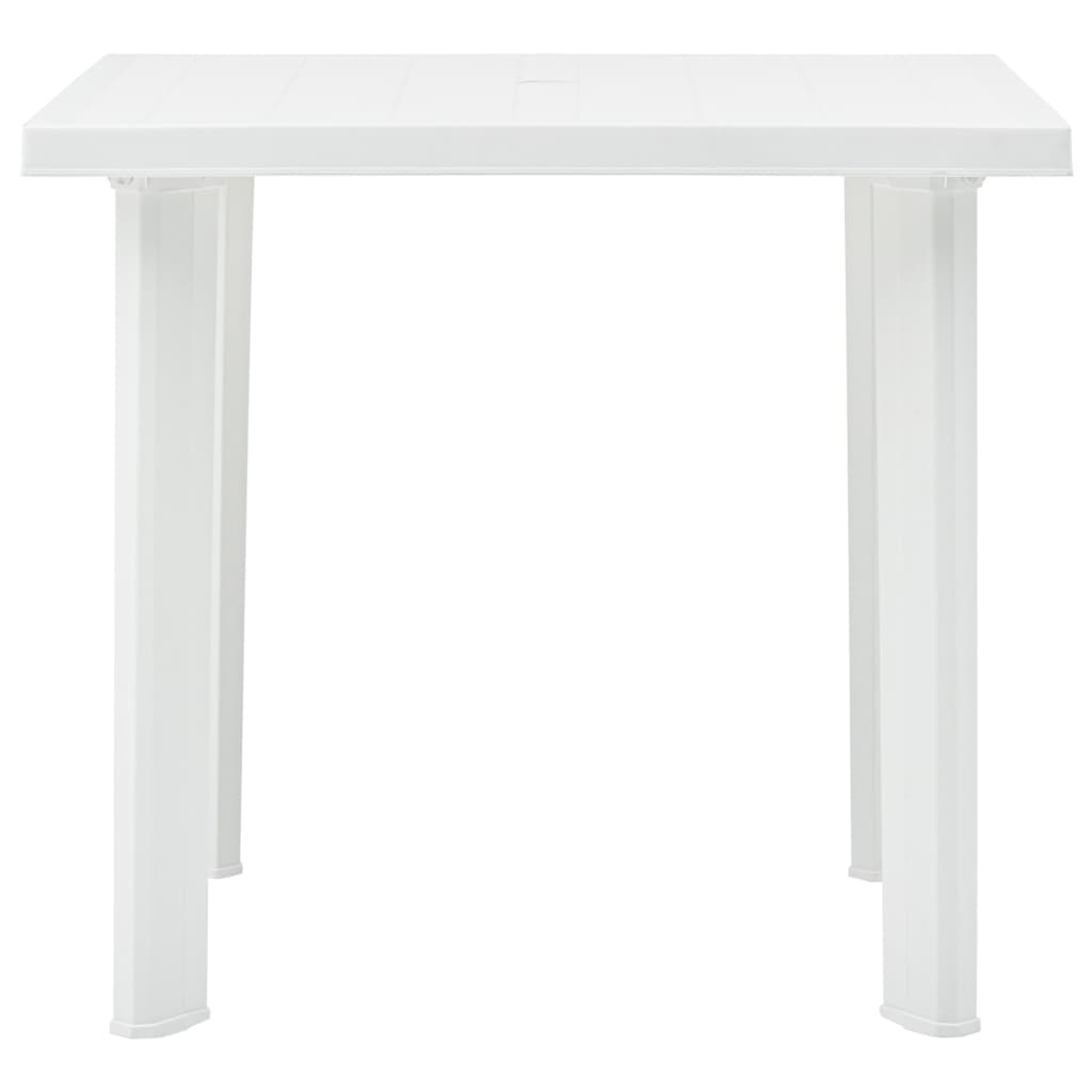 vidaXL Záhradný stôl, biely 80x75x72 cm, plast