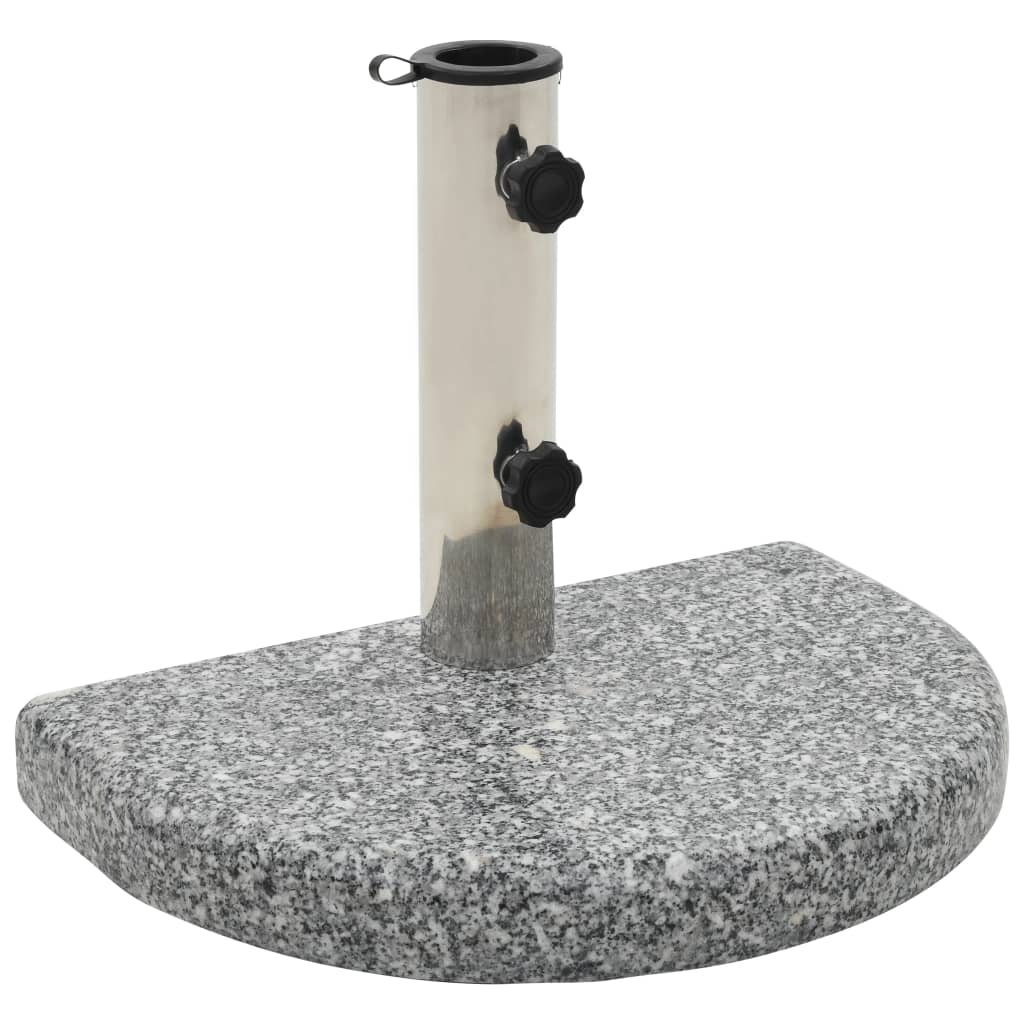 vidaXL Stojan na slnečník granitový 10 kg zaoblený sivý
