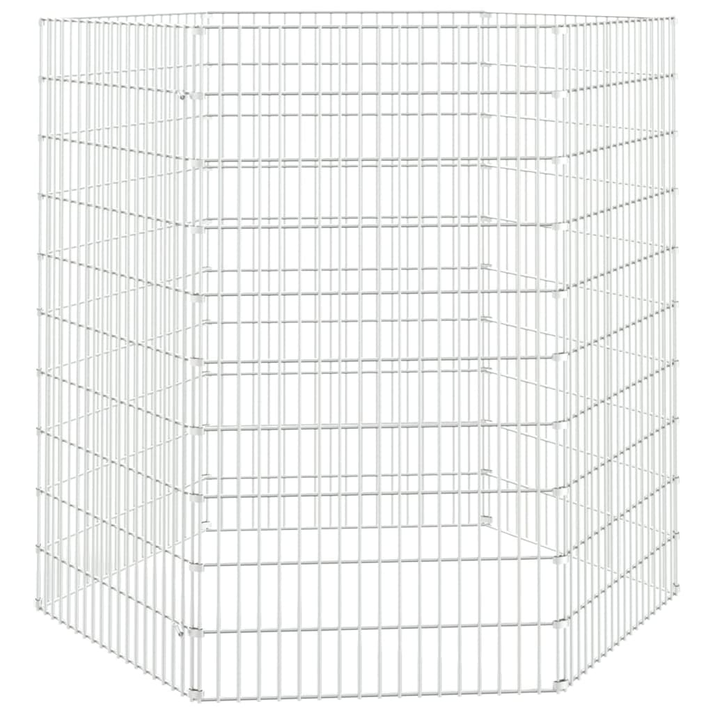 vidaXL 6-panelová klietka pre králiky 54x100 cm pozinkované železo