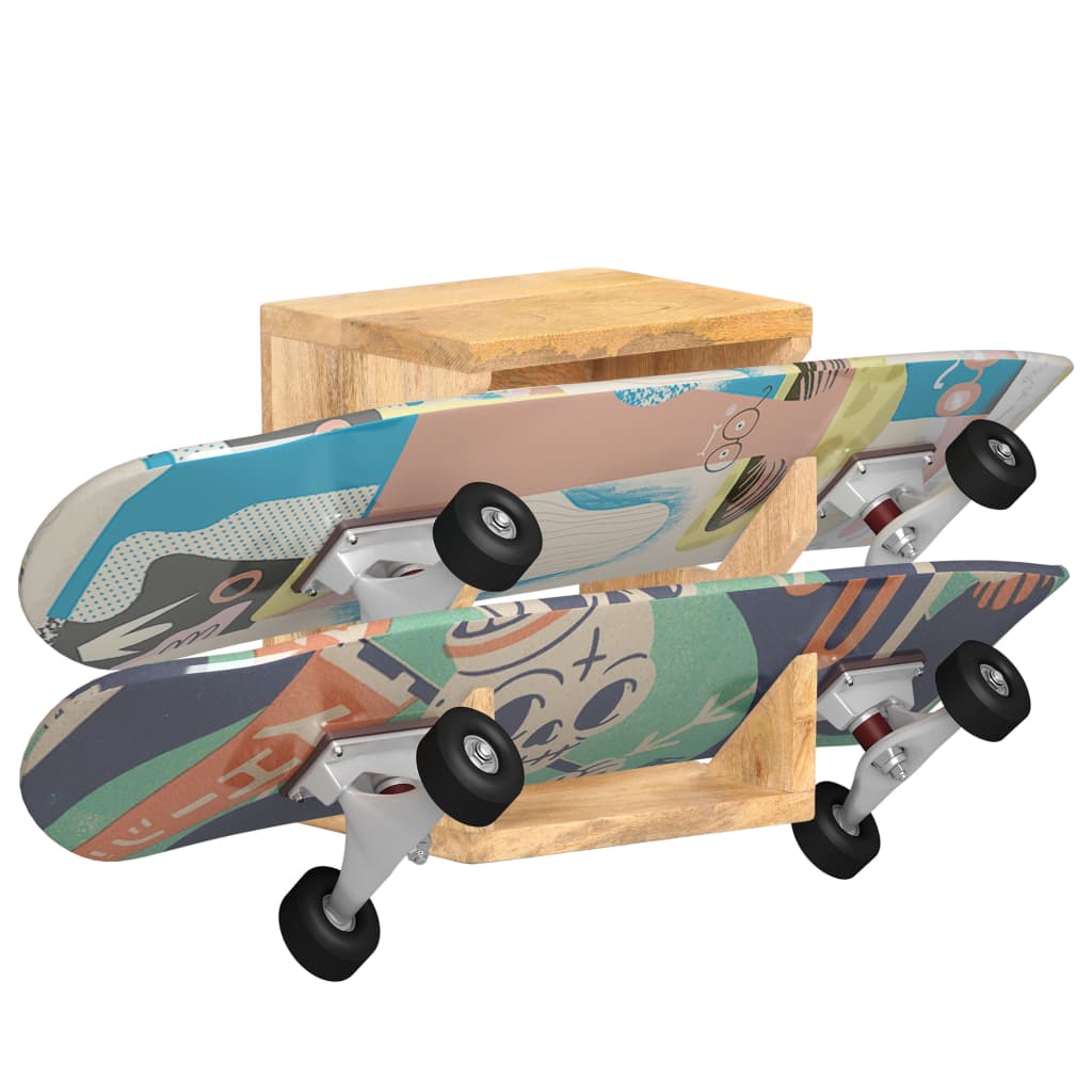 vidaXL Nástenný držiak na skateboard 25x20x30 cm masívne mangovníkové drevo