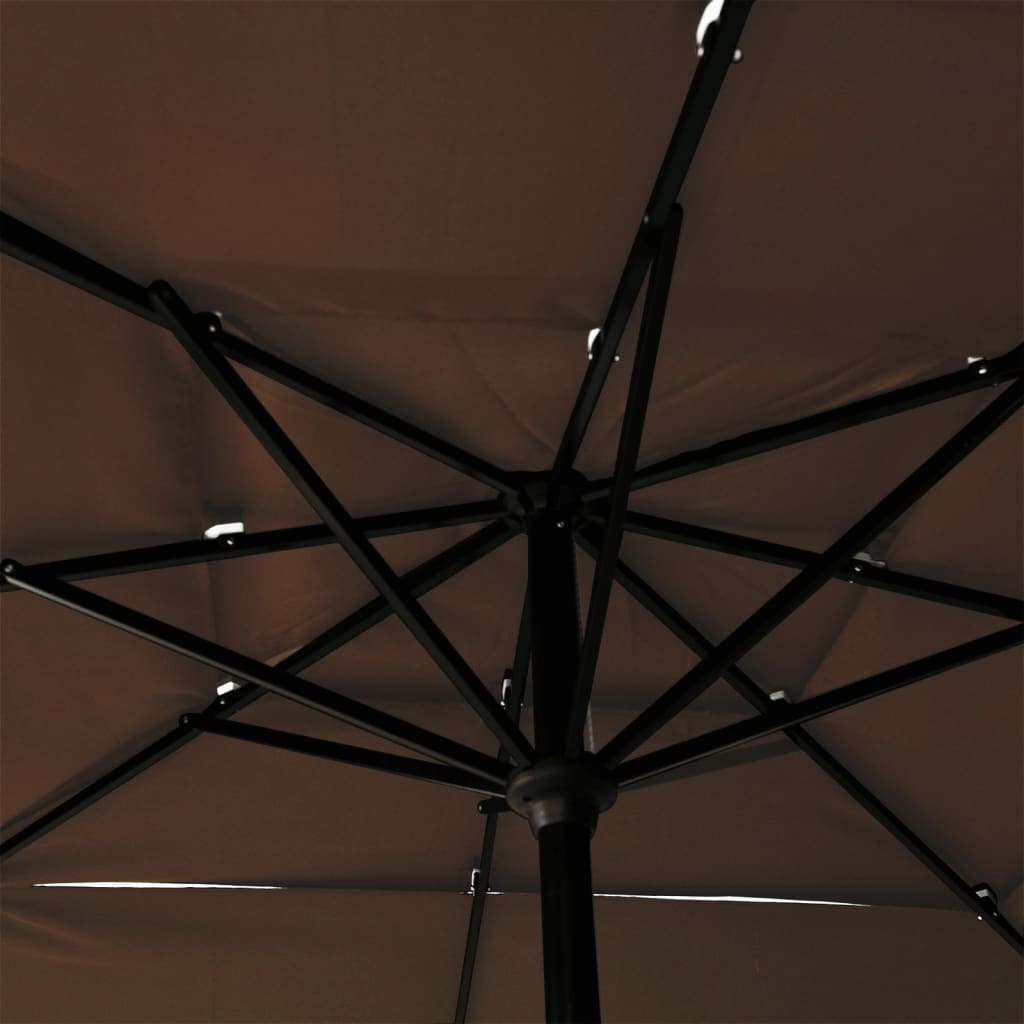 vidaXL 3-stupňový slnečník s hliníkovou tyčou sivohnedý 2,5x2,5 m