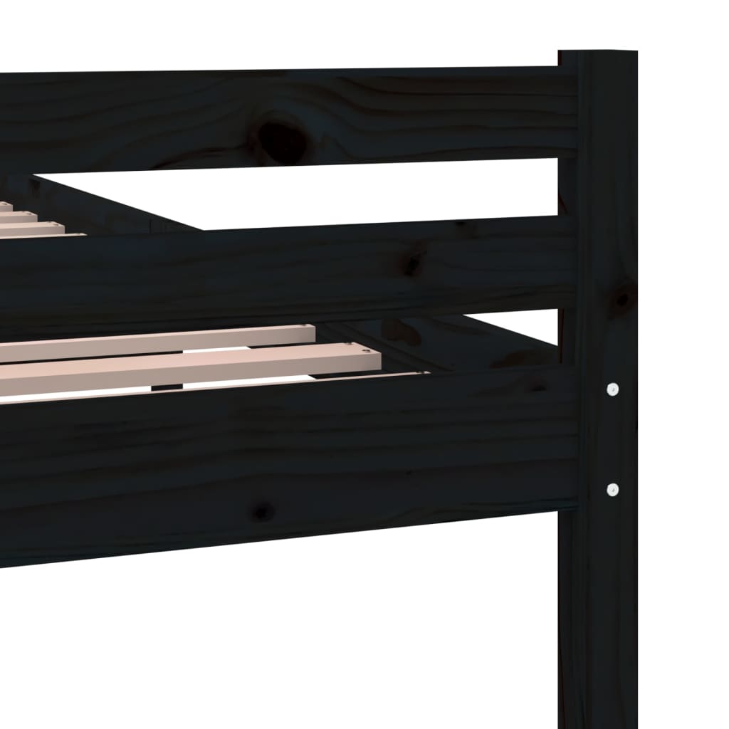 vidaXL Posteľný rám, čierny, drevený masív 135x190 cm, dvojlôžko