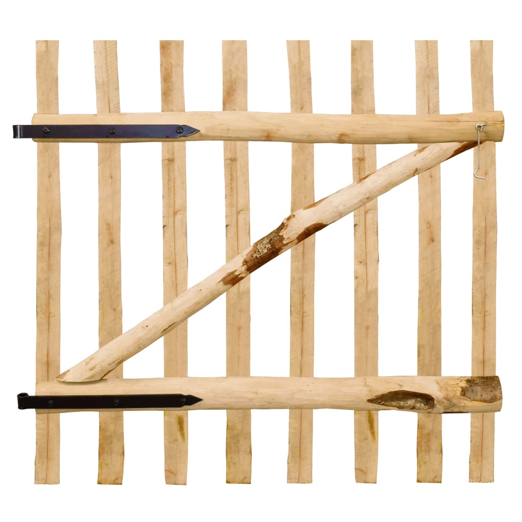 vidaXL Jednokrídlová brána, lieskové drevo, 100x100 cm