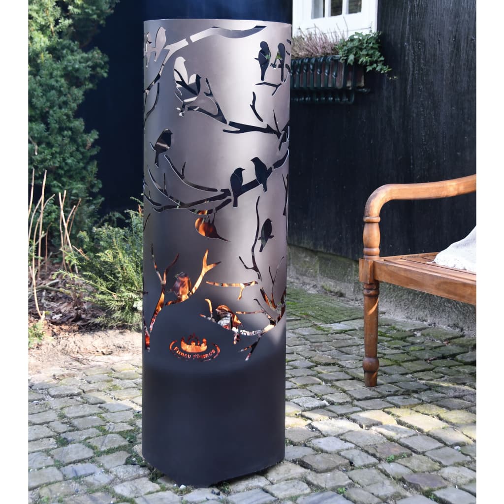 Esschert Design Kôš na oheň Birds on Twig čierny uhlíková oceľ FF409