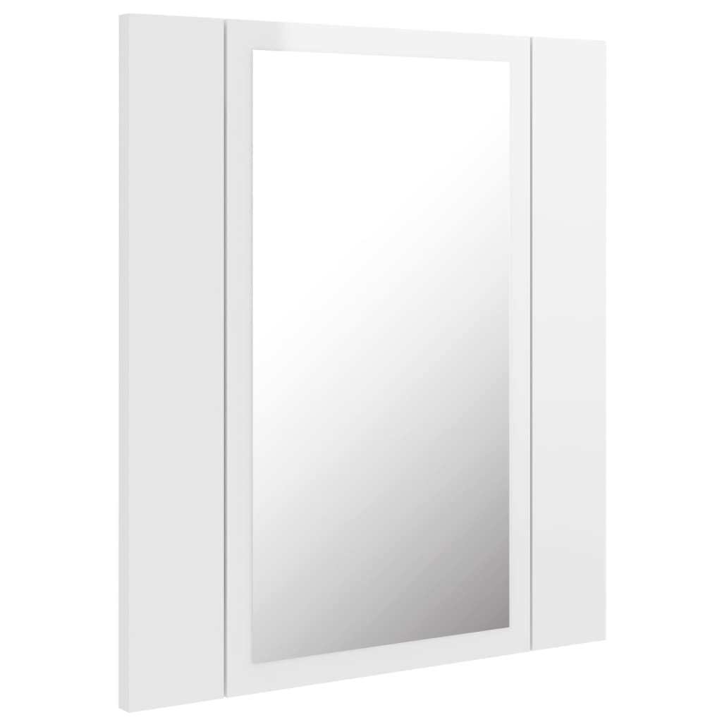 vidaXL LED kúpeľňová zrkadlová skrinka lesklá biela 40x12x45 cm