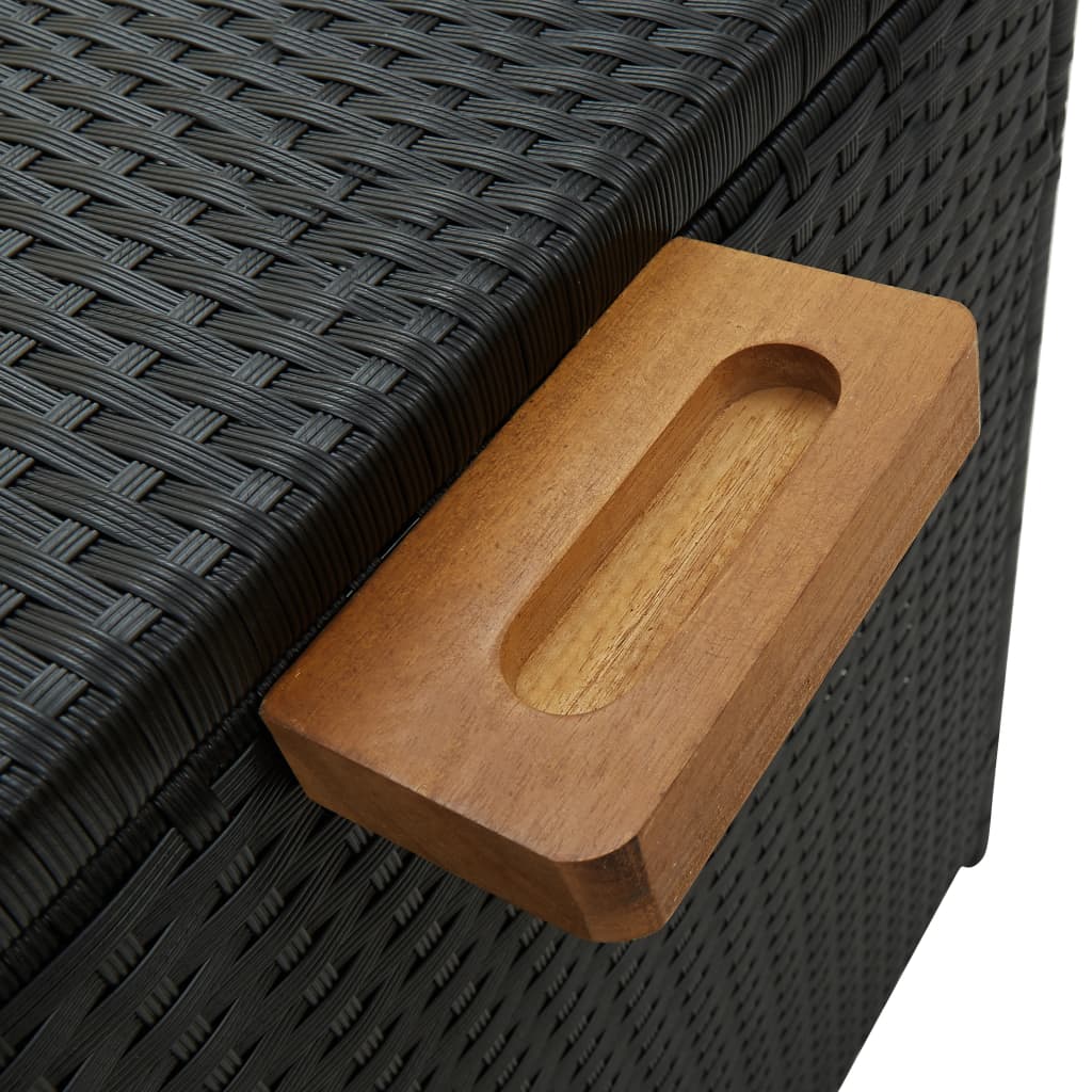 vidaXL Záhradný úložný box, čierny 120x65x61 cm, polyratan