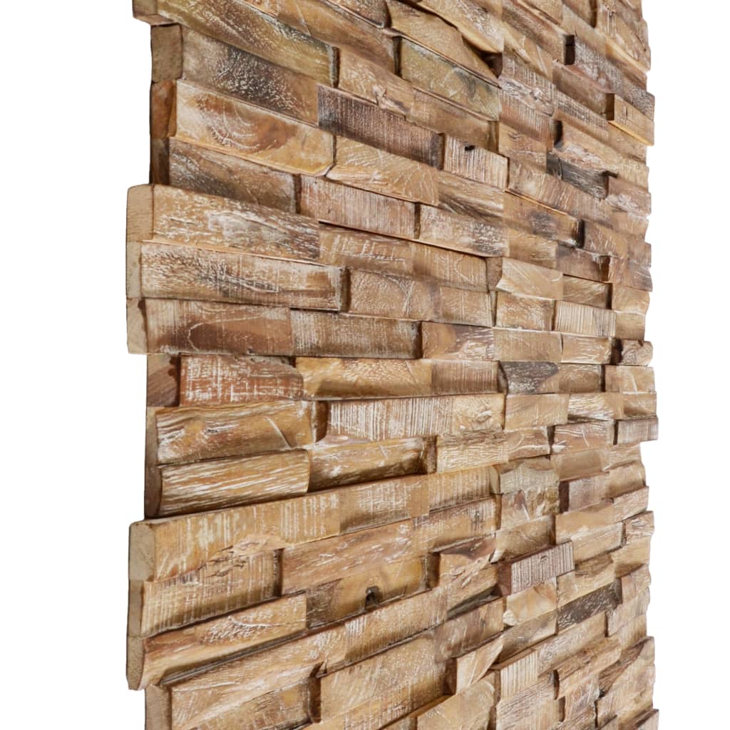 vidaXL 3D nástenné obkladové panely 10 ks 1,01 m² masívne tíkové drevo
