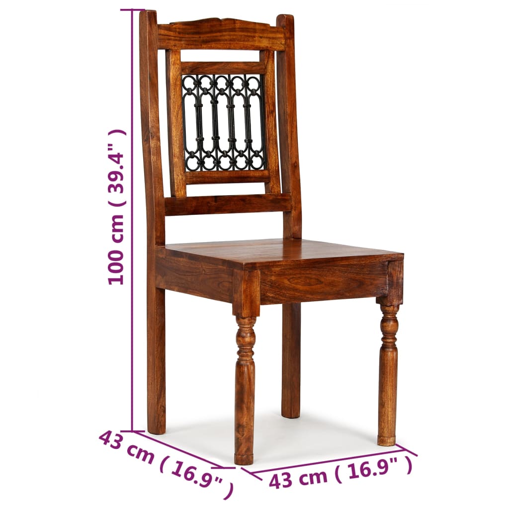 vidaXL Jedálenské stoličky 6 ks, masív a sheeshamové drevo, klasické