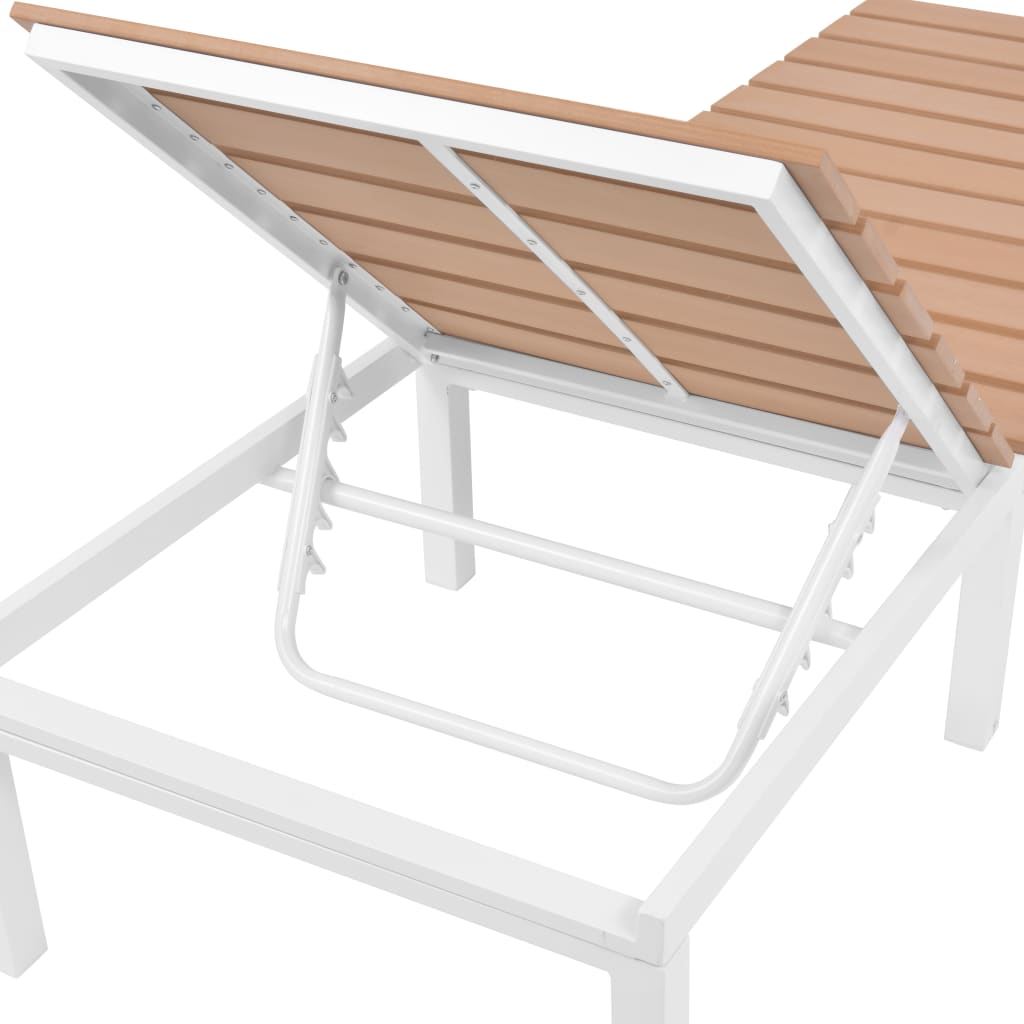 vidaXL Záhradné ležadlo so stolíkom, hliník a WPC, hnedé