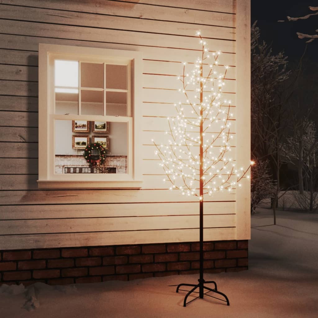 vidaXL Kvitnúca čerešňa LED strom teplá biela 220 LED 220 cm