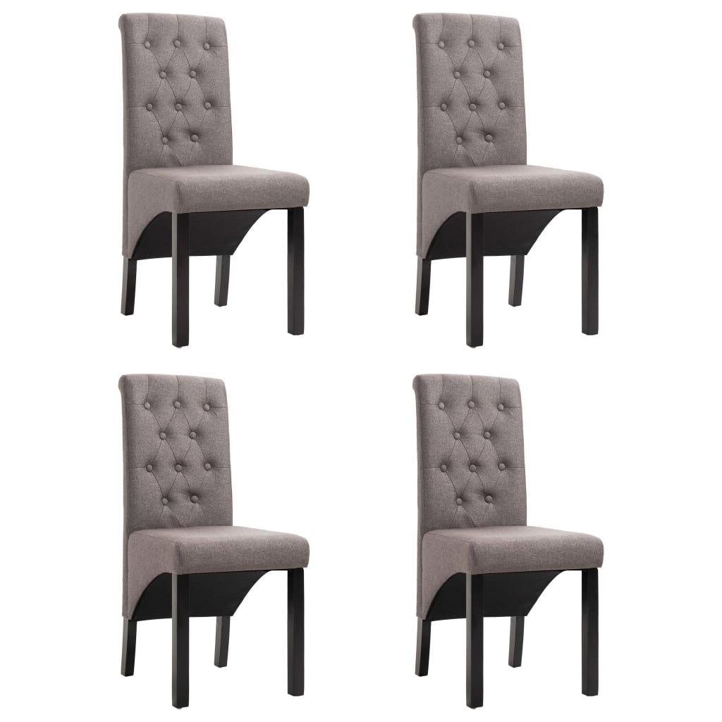 vidaXL Jedálenské stoličky 4 ks sivohnedé látkové