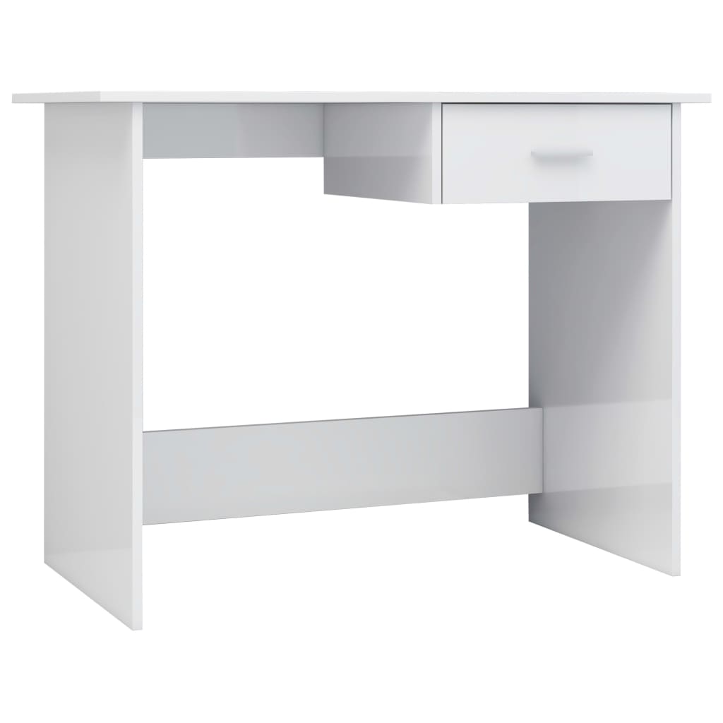 vidaXL Stôl lesklý biely 100x50x76 cm drevotrieska
