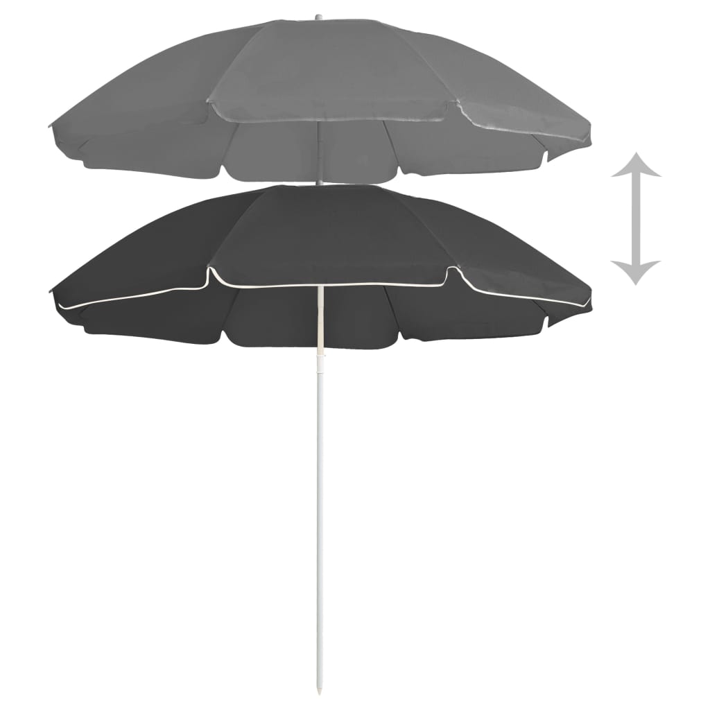 vidaXL Vonkajší slnečník s oceľovou tyčou 180 cm antracitový