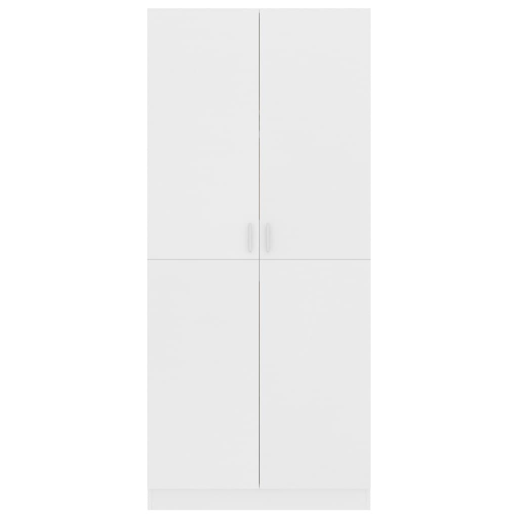 vidaXL Šatník, biely 80x52x180 cm, kompozitné drevo