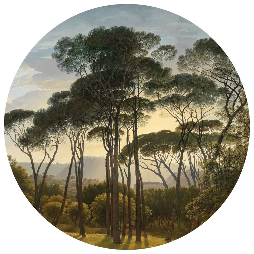 WallArt Kruhová tapeta Umbrella Pines in Italy 142,5 cm